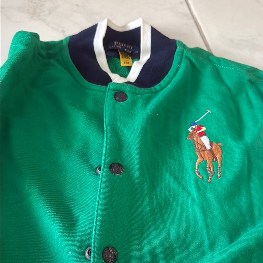 Polo by Ralph Lauren Green and Navy Collar Shirt